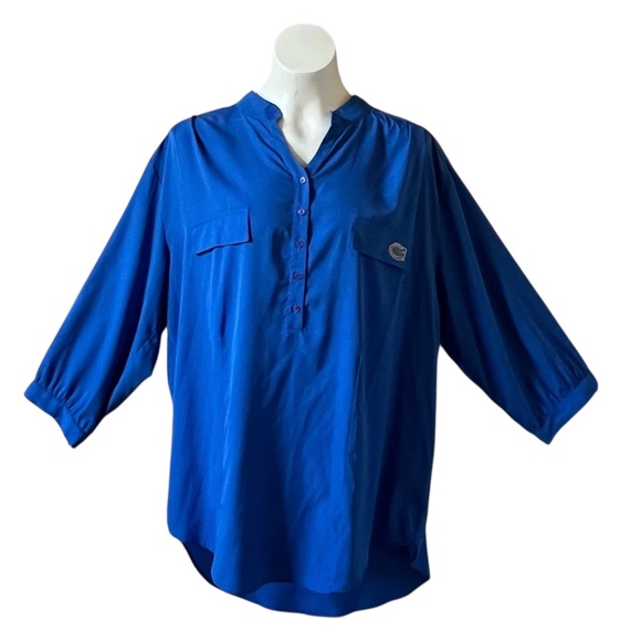Florida Gators Women’s Plus Size 3X Blue Button Front Top by UG Apparel - Picture 1 of 12